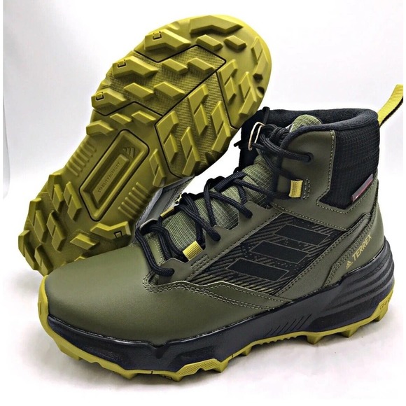 Adidas Terrex Unity Leather Mid Cold RDY Olive Hiking Boots Mens 10.5 Fast Ship main image 10